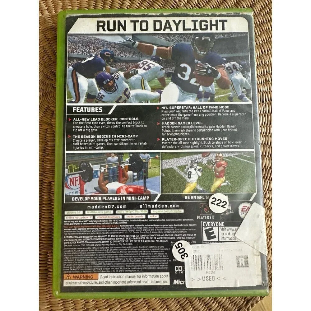 Xbox 360 Madden 07 NFL video game
